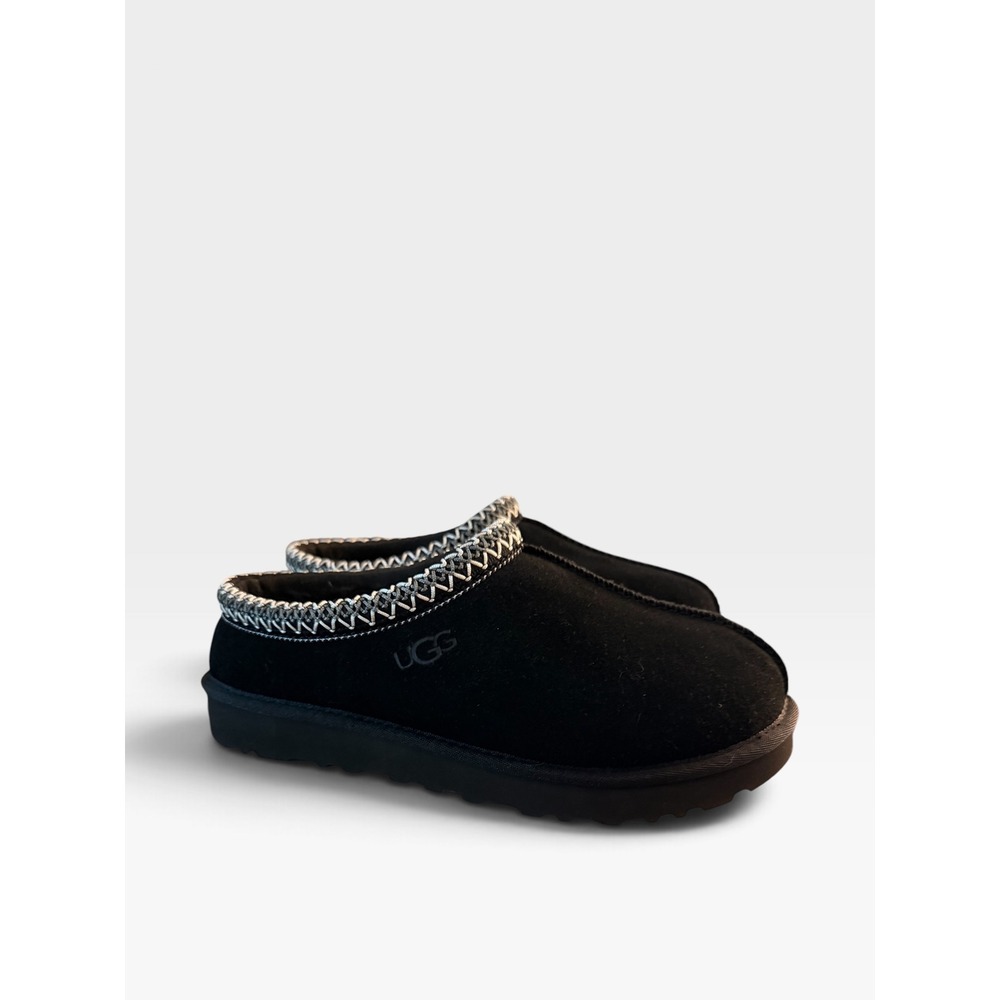 UGG Tasman II Suede Slippers Black Embroidered Braid Slip On Shoes New in Box